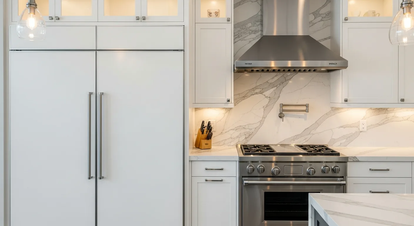Sub-Zero refrigerator and Wolf range in a Palm Beach FL kitchen remodel