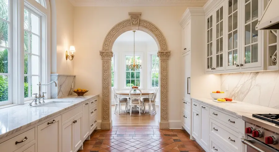 Palm Beach historic home kitchen renovation with preserved architectural details